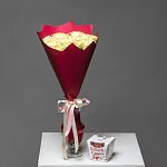 Букет из белых роз "Звездное сияние" + конфеты