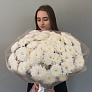 Букет из 15 белых кустовых хризантем  2